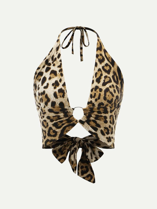 Leopard Print Halter Top