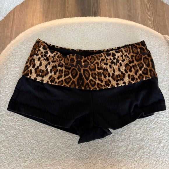 Leopard Print Low Waist Shorts